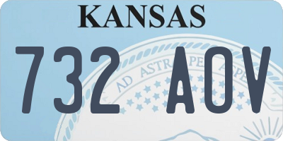 KS license plate 732AOV