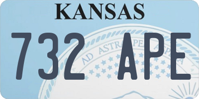 KS license plate 732APE