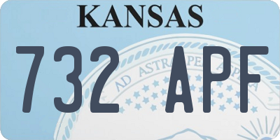 KS license plate 732APF
