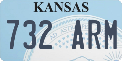 KS license plate 732ARM