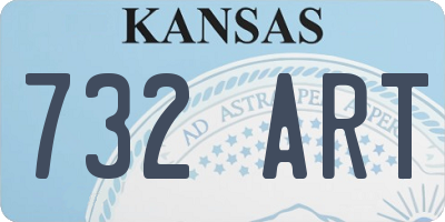 KS license plate 732ART