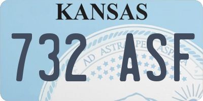 KS license plate 732ASF