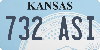 KS license plate 732ASI