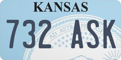 KS license plate 732ASK