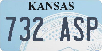 KS license plate 732ASP