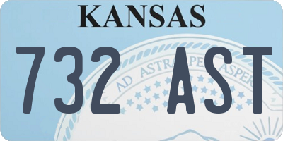 KS license plate 732AST