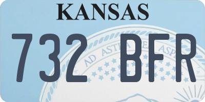 KS license plate 732BFR