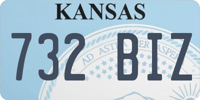 KS license plate 732BIZ