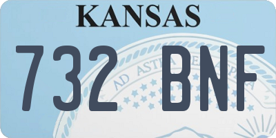 KS license plate 732BNF