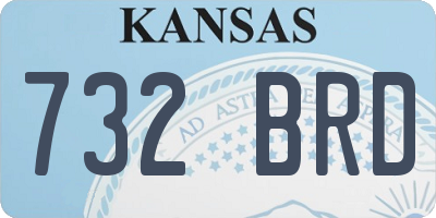 KS license plate 732BRD