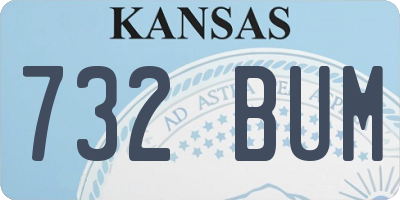 KS license plate 732BUM