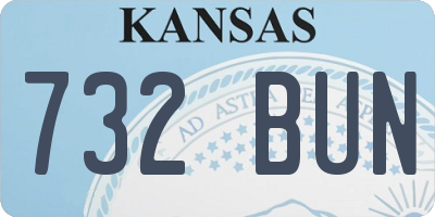 KS license plate 732BUN