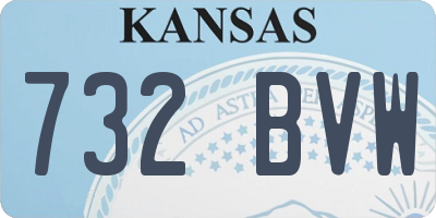KS license plate 732BVW