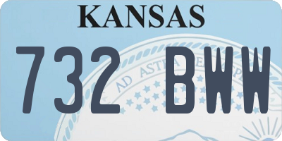 KS license plate 732BWW