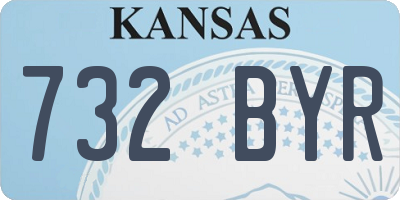 KS license plate 732BYR