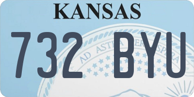 KS license plate 732BYU