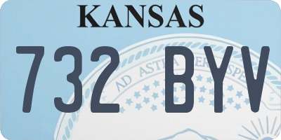 KS license plate 732BYV
