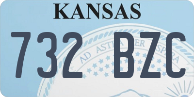 KS license plate 732BZC