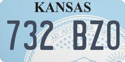 KS license plate 732BZO