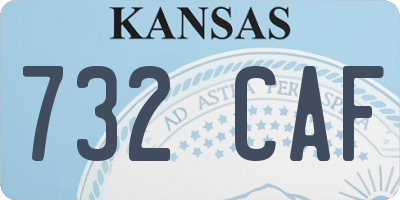 KS license plate 732CAF