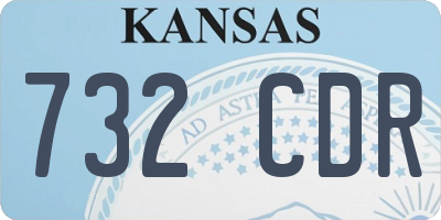 KS license plate 732CDR