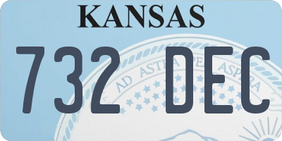 KS license plate 732DEC