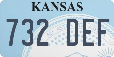 KS license plate 732DEF