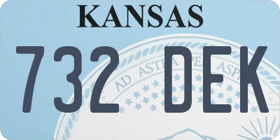 KS license plate 732DEK