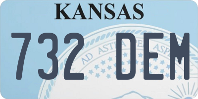 KS license plate 732DEM