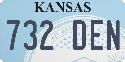 KS license plate 732DEN