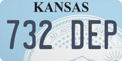KS license plate 732DEP