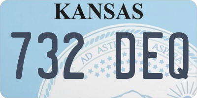 KS license plate 732DEQ