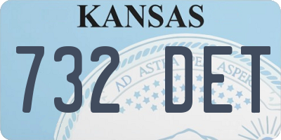 KS license plate 732DET