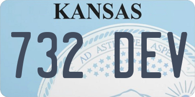 KS license plate 732DEV