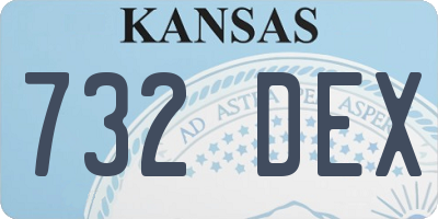 KS license plate 732DEX
