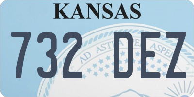 KS license plate 732DEZ