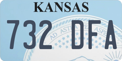 KS license plate 732DFA