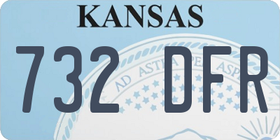 KS license plate 732DFR