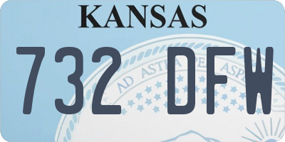 KS license plate 732DFW