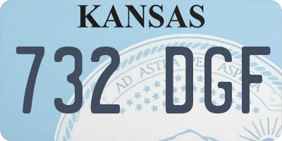 KS license plate 732DGF