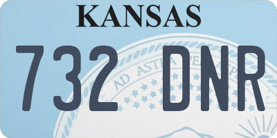 KS license plate 732DNR