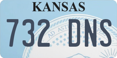 KS license plate 732DNS