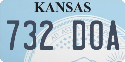 KS license plate 732DOA