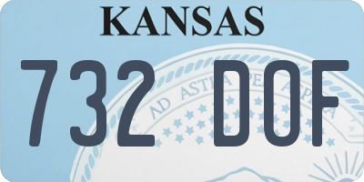 KS license plate 732DOF