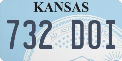 KS license plate 732DOI