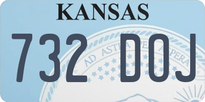 KS license plate 732DOJ