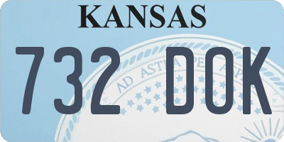 KS license plate 732DOK