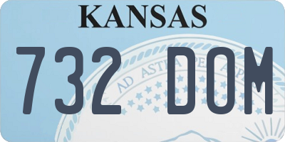 KS license plate 732DOM