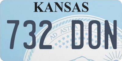 KS license plate 732DON
