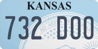 KS license plate 732DOO